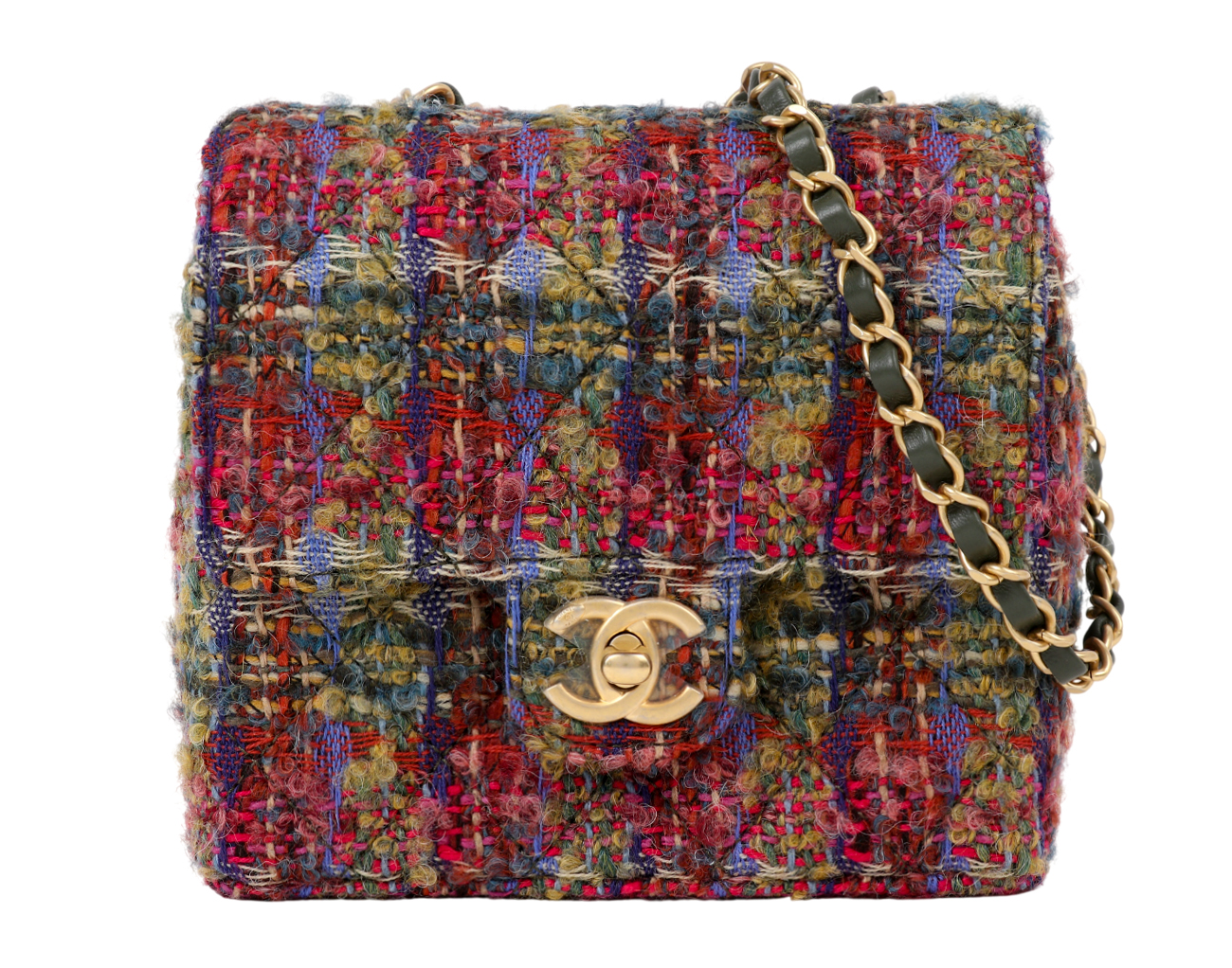 샤넬 트위드 쁘띠삭 멀티컬러 빈티지금장