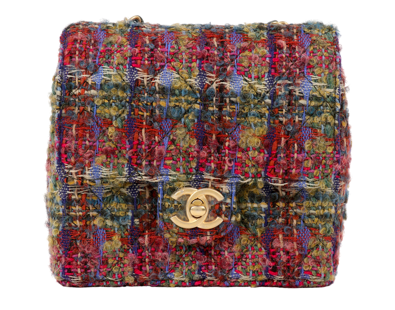 샤넬 트위드 쁘띠삭 멀티컬러 빈티지금장