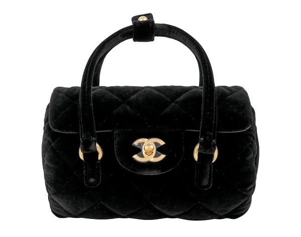 샤넬 벨벳 탑핸들 볼링 플랩백 블랙 빈티지금장