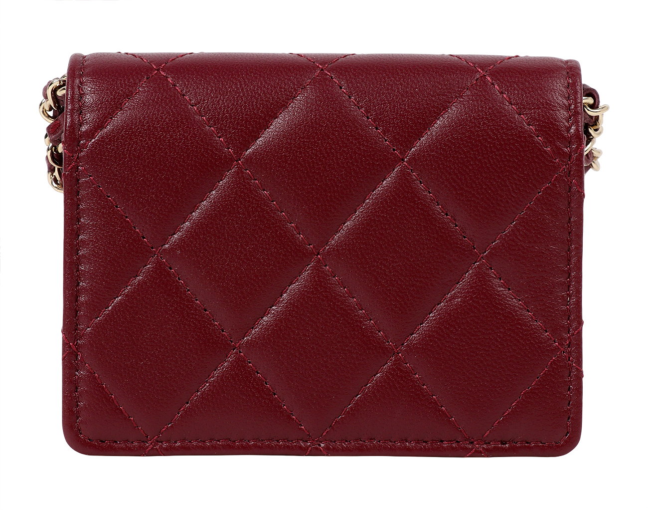 샤넬 미니 WOC 버건디 금장