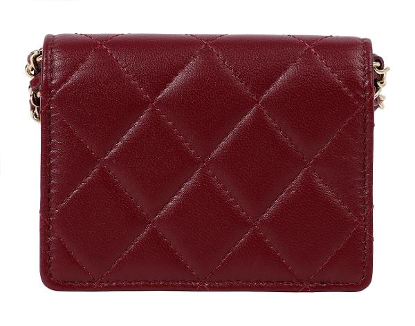 샤넬 미니 WOC 버건디 금장