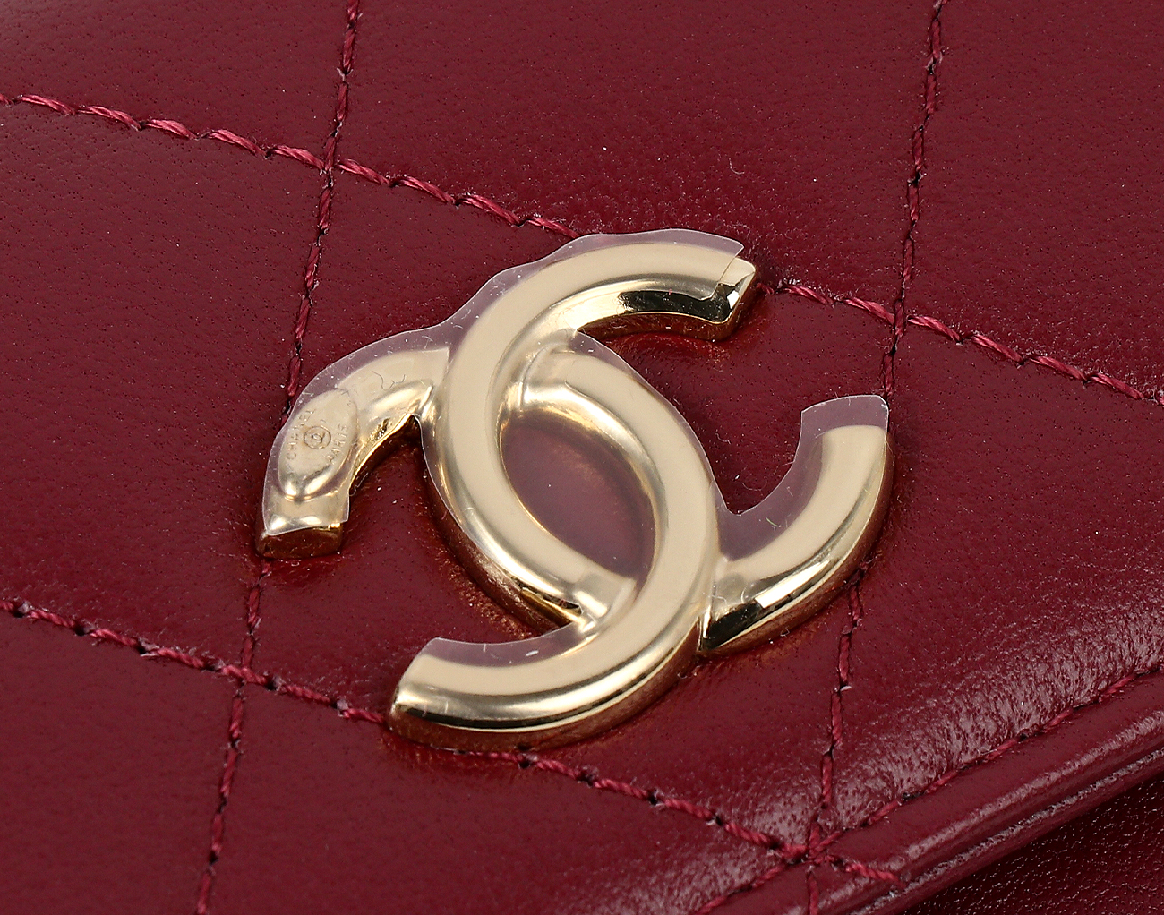 샤넬 미니 WOC 버건디 금장