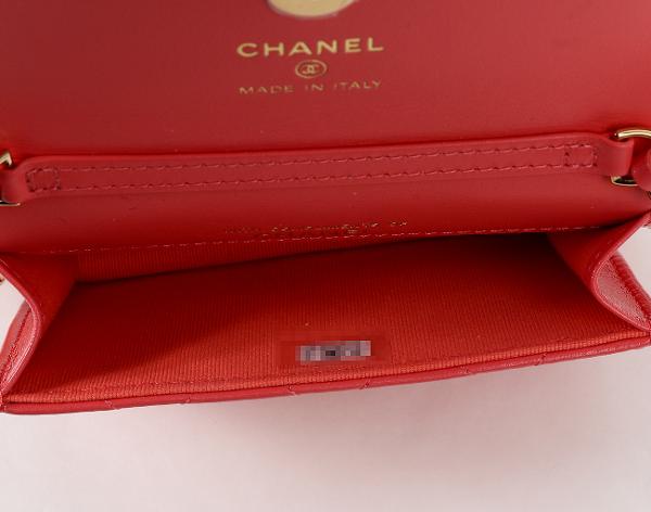 샤넬 미니 체인 플랩백 코랄 금장