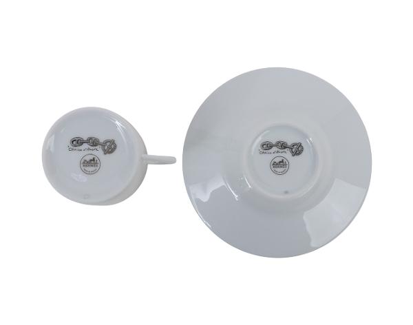 에르메스 샹달 플래티넘 커피 컵 앤 소서 Set