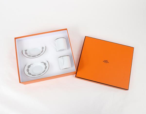 에르메스 샹달 플래티넘 커피 컵 앤 소서 Set