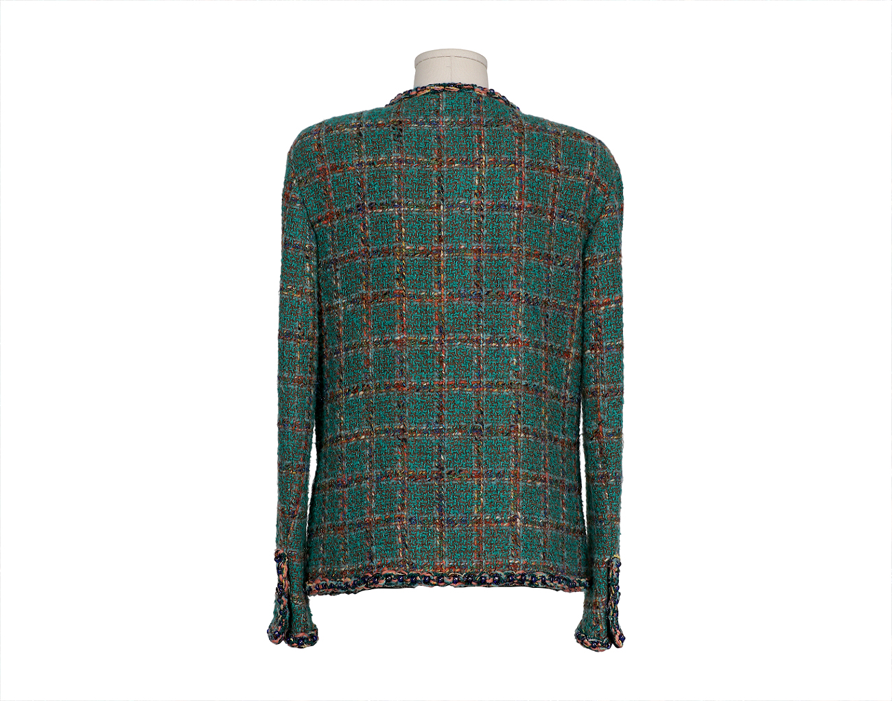 샤넬 트위드 재킷 다크 그린 브라운 블루 36