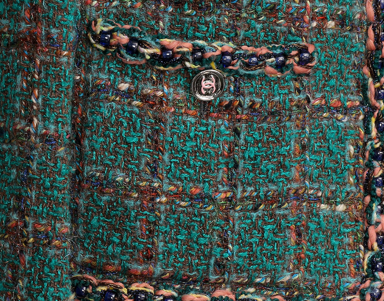 샤넬 트위드 재킷 다크 그린 브라운 블루 36