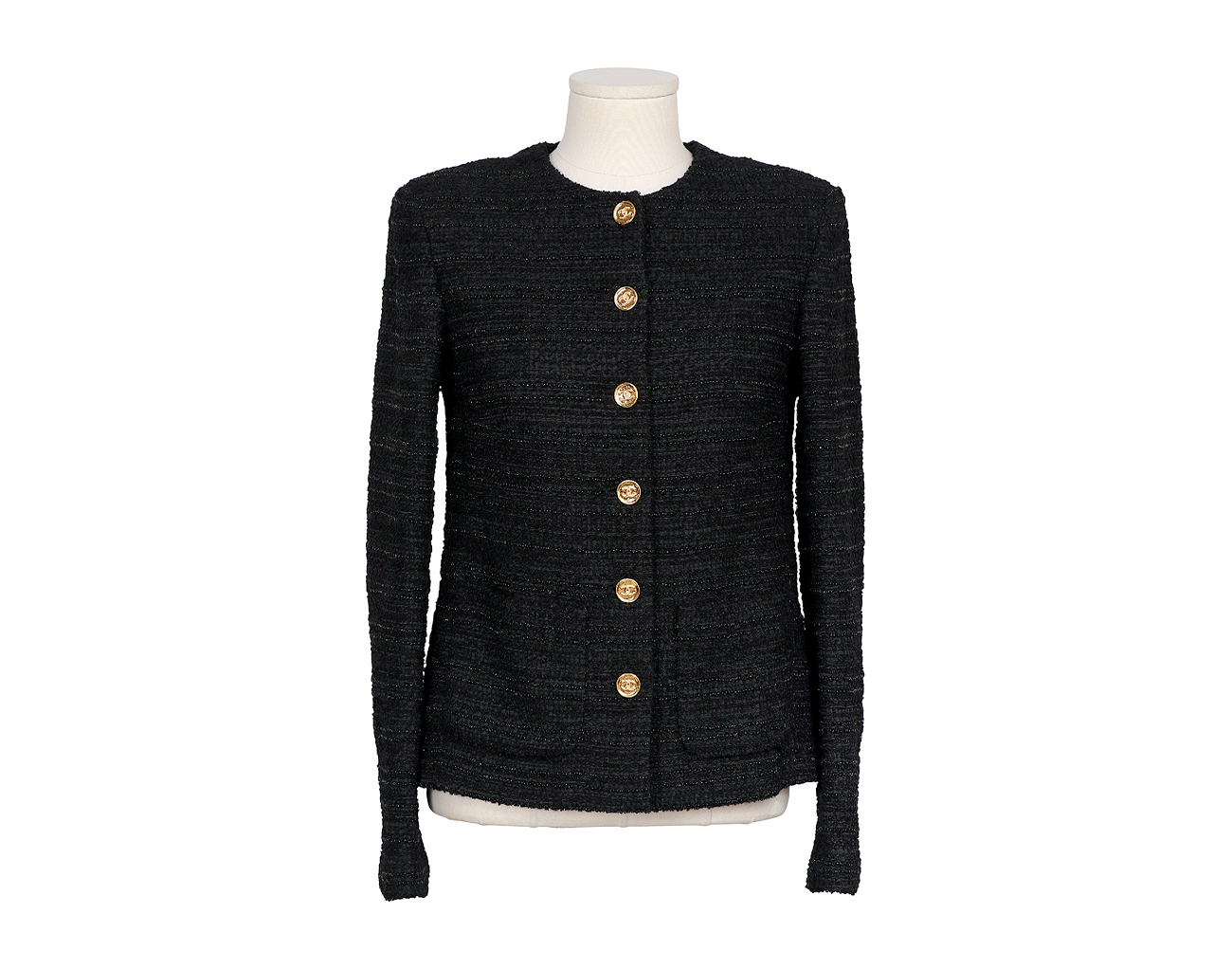 샤넬 트위드 재킷 블랙 34
