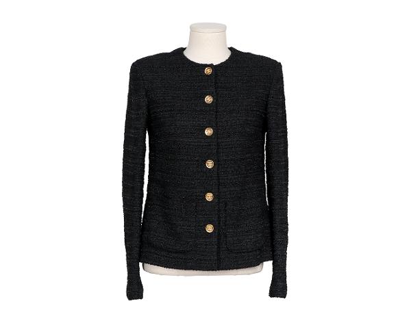 샤넬 트위드 재킷 블랙 34