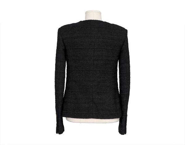 샤넬 트위드 재킷 블랙 34