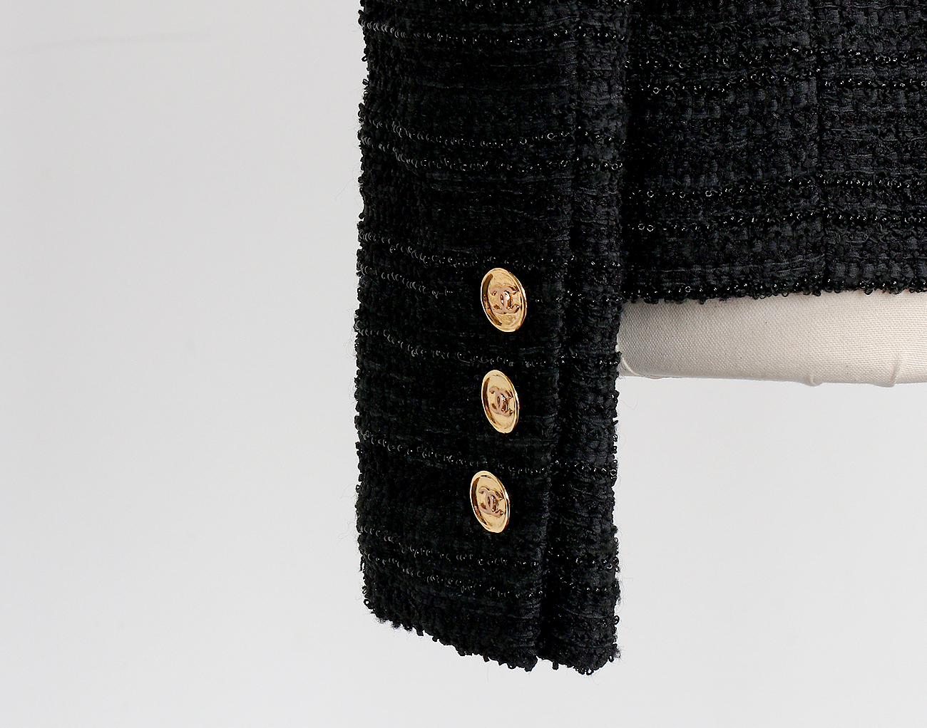 샤넬 트위드 재킷 블랙 34