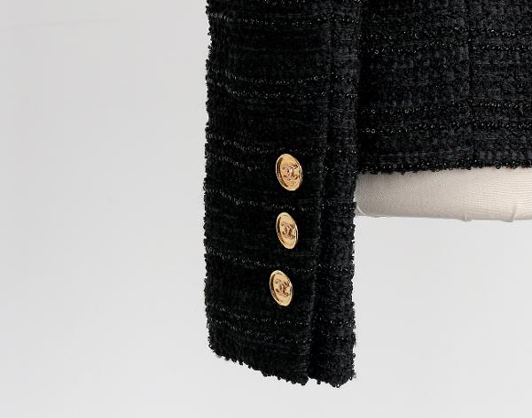 샤넬 트위드 재킷 블랙 34