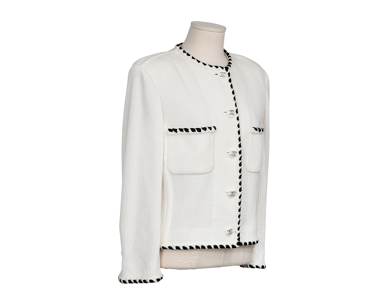 샤넬 코튼 재킷 에크루 40