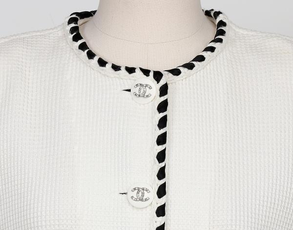 샤넬 코튼 재킷 에크루 40