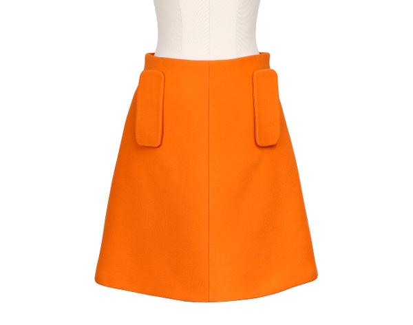 프라다 트리코틴 스커트 오렌지 36S