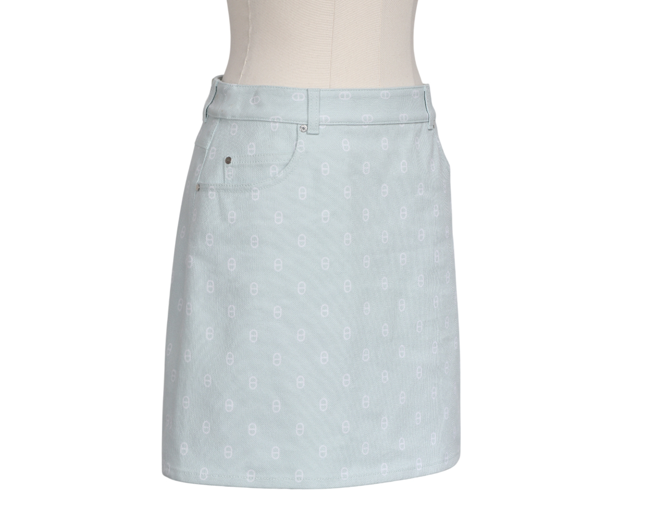 에르메스 샹달 데님 미니 스커트 베르트 엠브룬 38