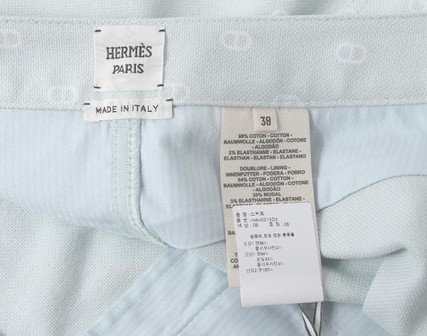 에르메스 샹달 데님 미니 스커트 베르트 엠브룬 38