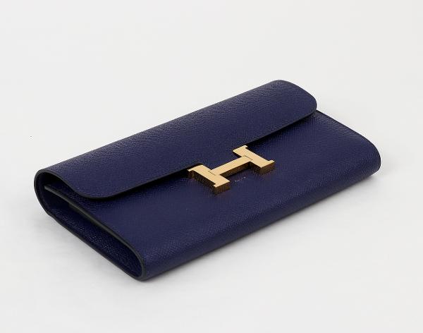 에르메스 콘스탄스 장지갑 블루 사파이어 금장 C