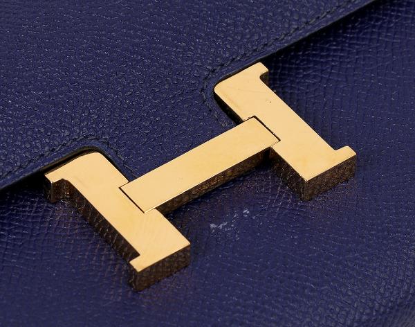 에르메스 콘스탄스 장지갑 블루 사파이어 금장 C