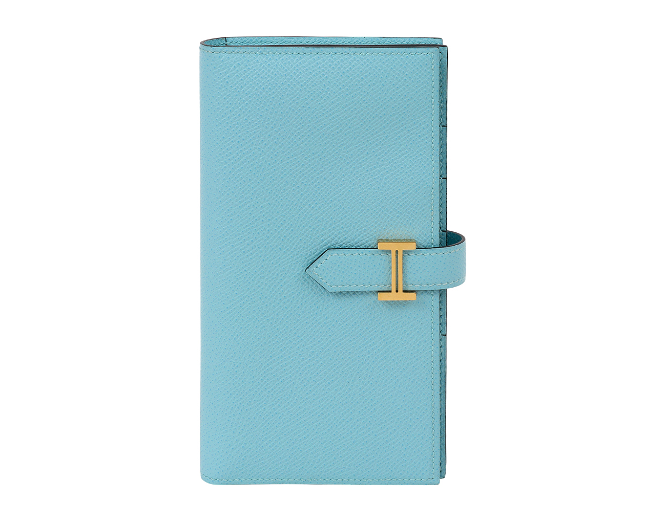 에르메스 베안 장지갑 블루 아톨 금장 X