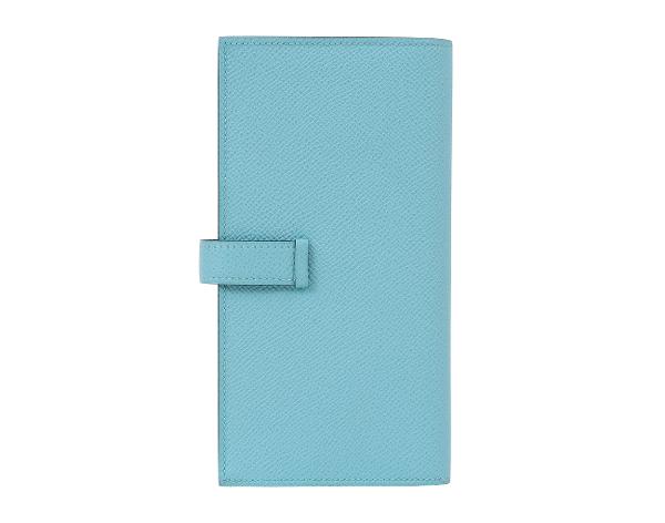 에르메스 베안 장지갑 블루 아톨 금장 X