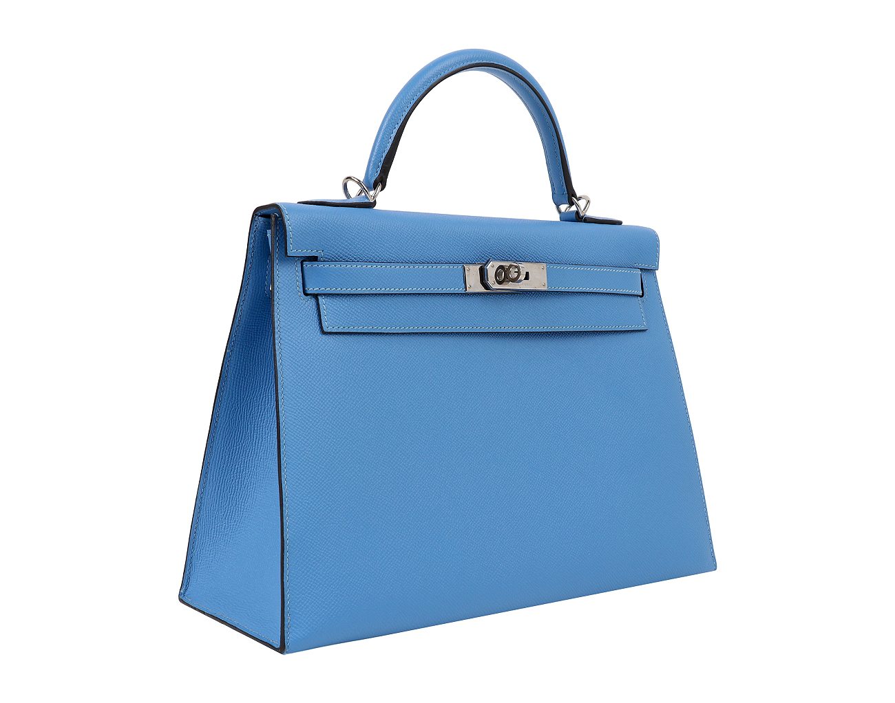 에르메스 셀리에 켈리 32 블루 파라다이스 은장 T