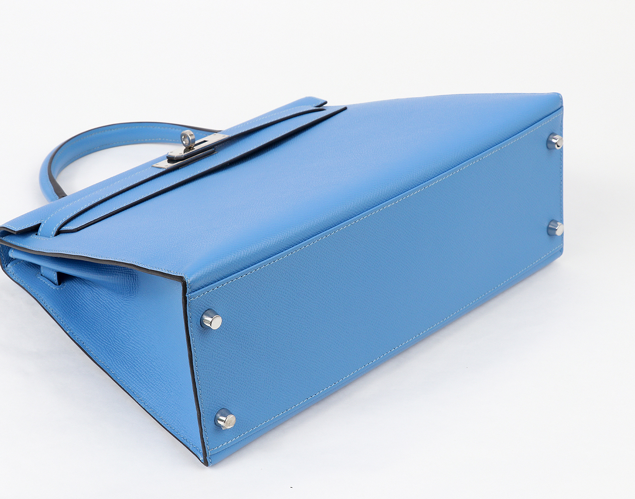 에르메스 셀리에 켈리 32 블루 파라다이스 은장 T