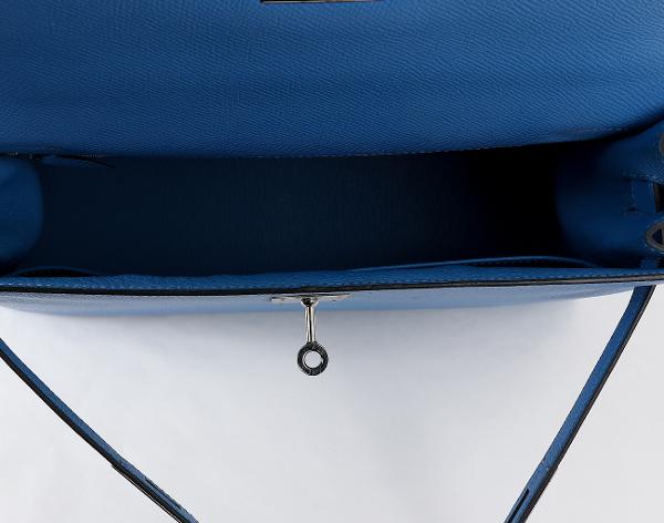 에르메스 셀리에 켈리 32 블루 파라다이스 은장 T