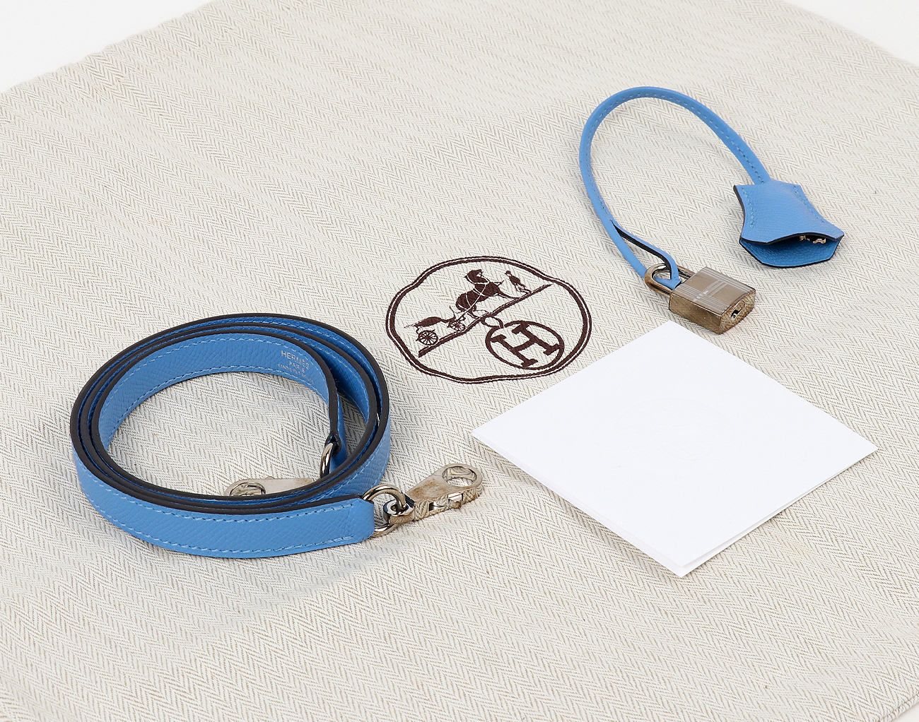 에르메스 셀리에 켈리 32 블루 파라다이스 은장 T