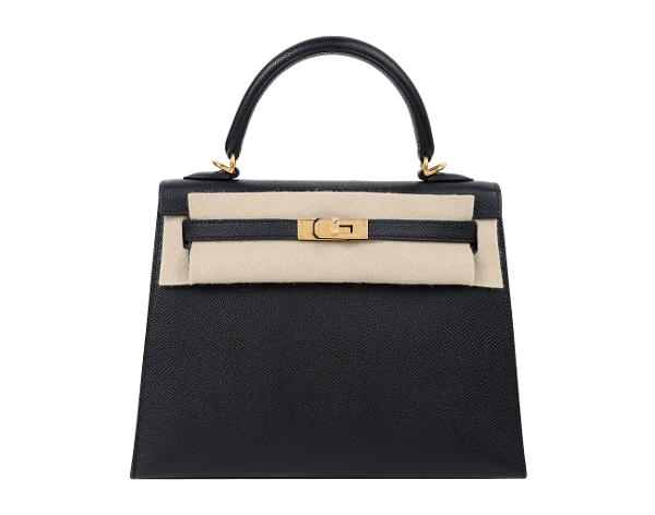 에르메스 셀리에 켈리 25 블랙 금장 B
