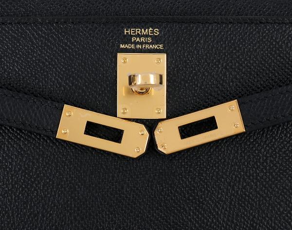 에르메스 셀리에 켈리 25 블랙 금장 B