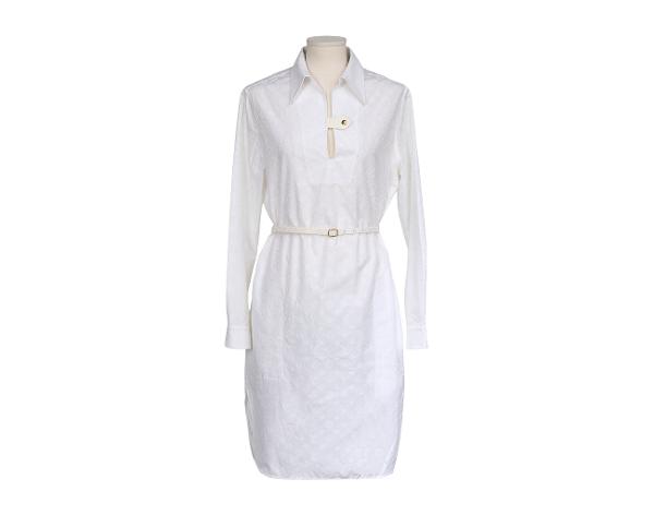 루이비통 모노그램 롱 슬리브 튜닉 드레스 화이트 34