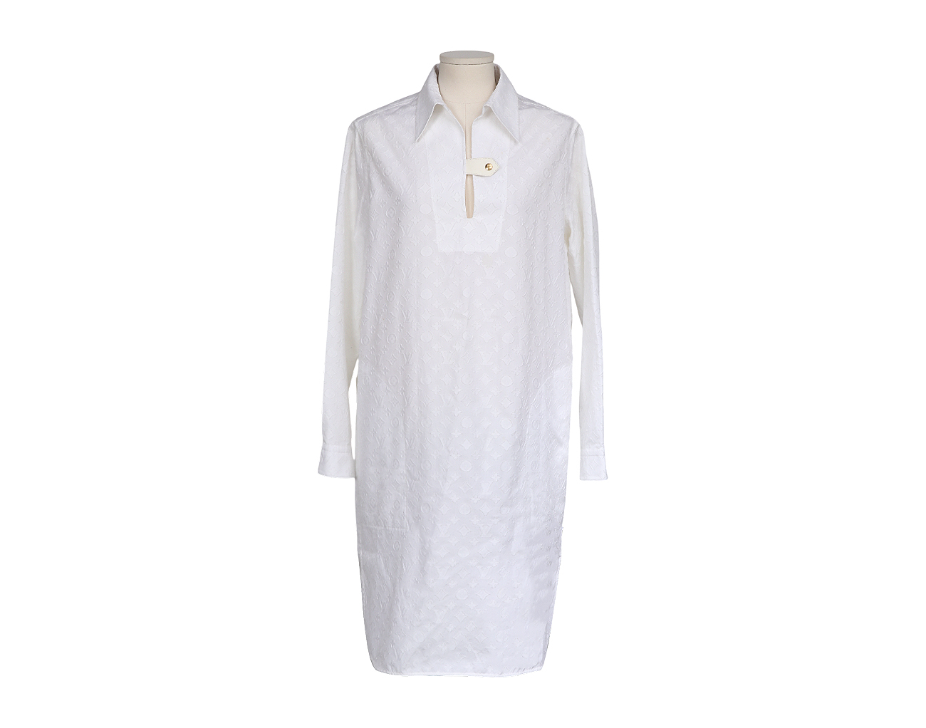 루이비통 모노그램 롱 슬리브 튜닉 드레스 화이트 34