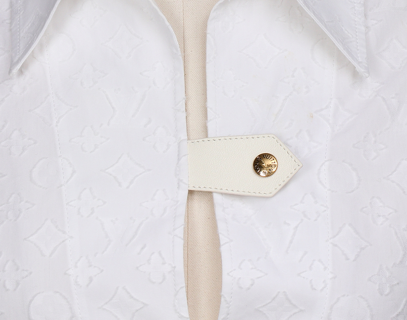 루이비통 모노그램 롱 슬리브 튜닉 드레스 화이트 34