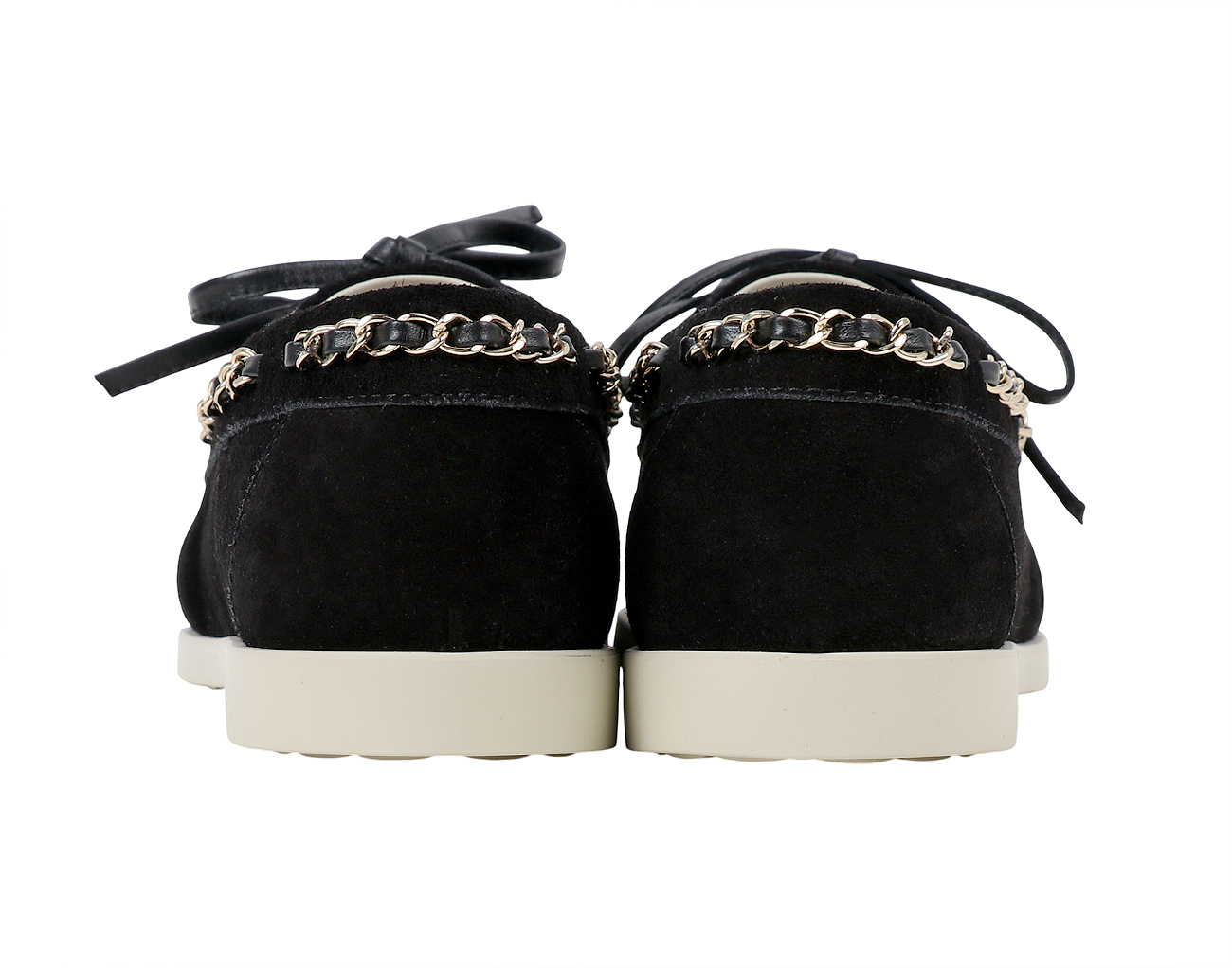 샤넬 CC 참 체인 트리밍 모카신 블랙 라이트 그레이 38C