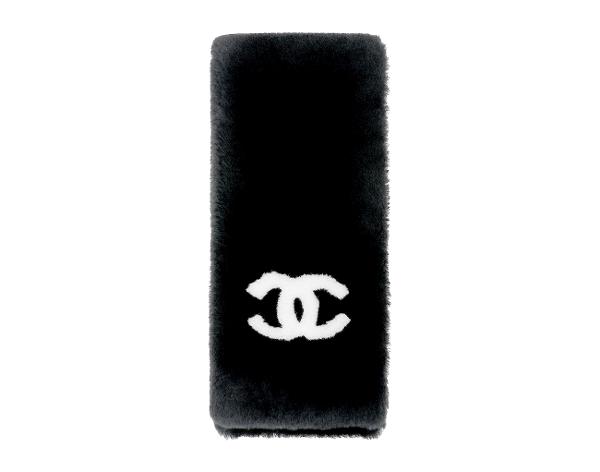 샤넬 CC 시어링 머플러 블랙 화이트