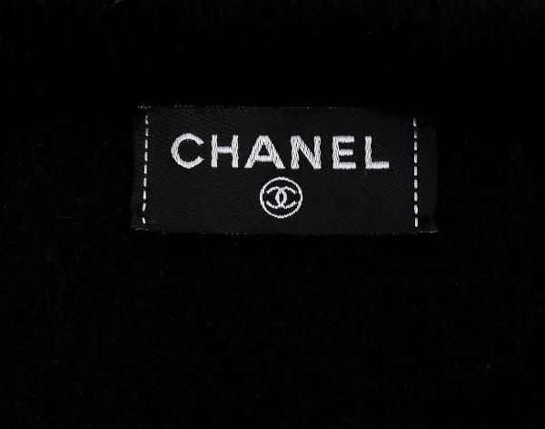 샤넬 CC 시어링 머플러 블랙 화이트