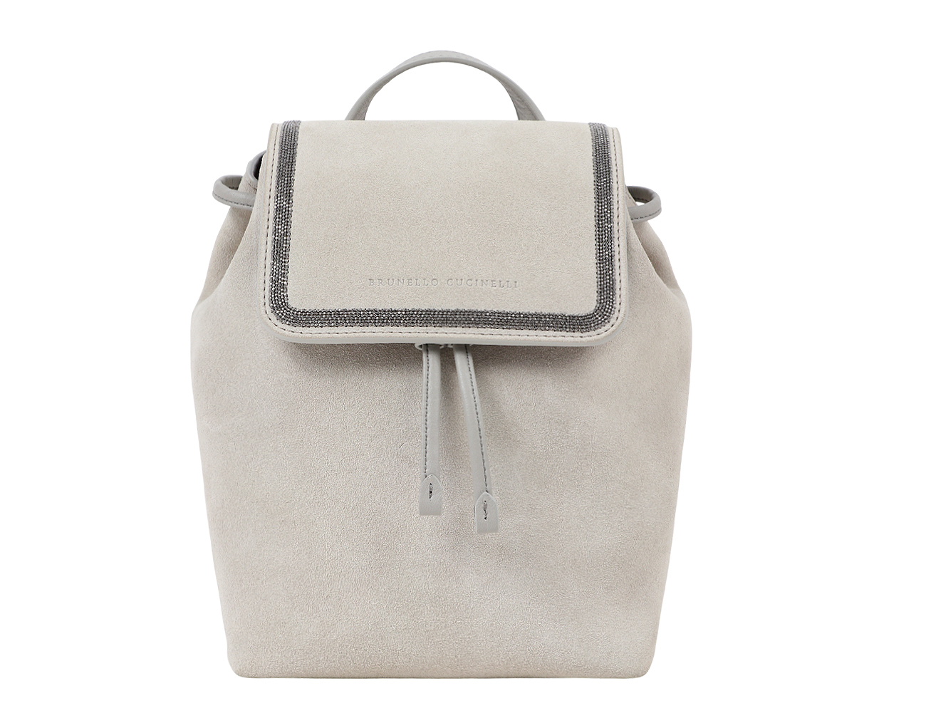 브루넬로 쿠치넬리 모닐리 스웨이드 백팩 그레이