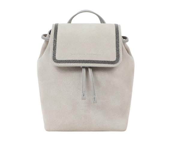 브루넬로 쿠치넬리 모닐리 스웨이드 백팩 그레이
