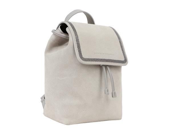 브루넬로 쿠치넬리 모닐리 스웨이드 백팩 그레이