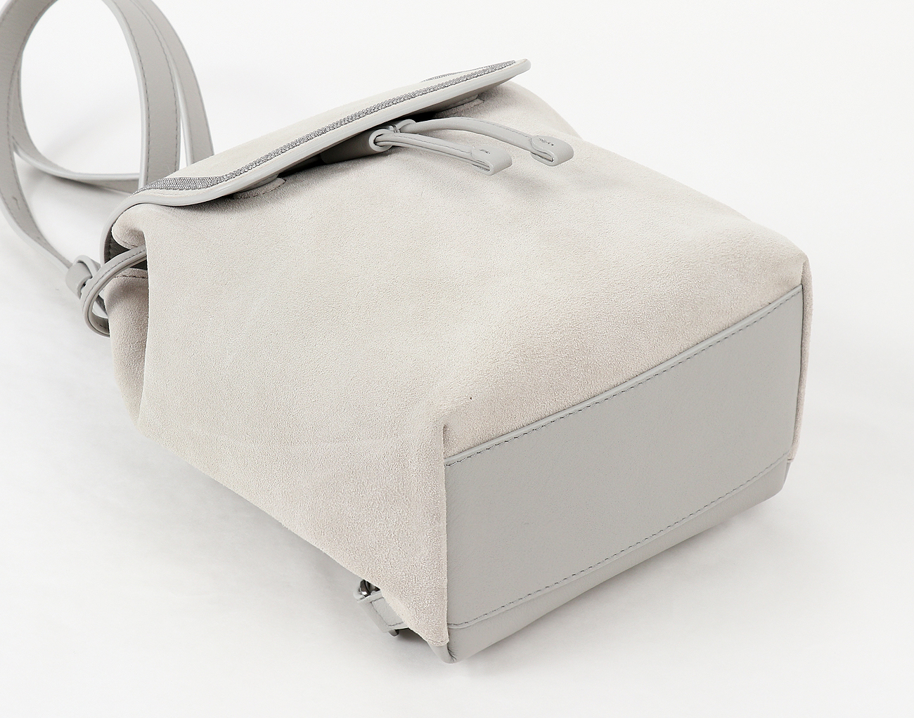 브루넬로 쿠치넬리 모닐리 스웨이드 백팩 그레이