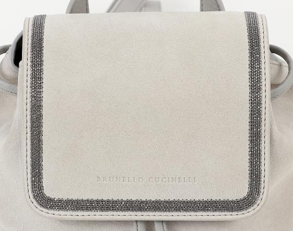 브루넬로 쿠치넬리 모닐리 스웨이드 백팩 그레이