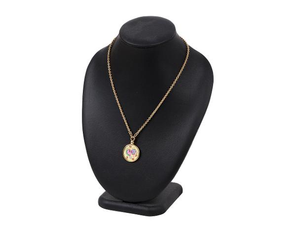 에르메스 메달 퍼니 아이스 크림 네크리스 스몰 카삭 금장