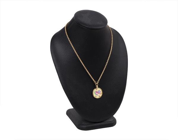 에르메스 메달 퍼니 아이스 크림 네크리스 스몰 카삭 금장