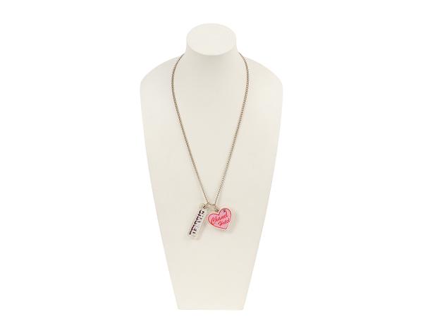 샤넬 하트 롱 펜던트 네크리스 멀티컬러 샴페인골드