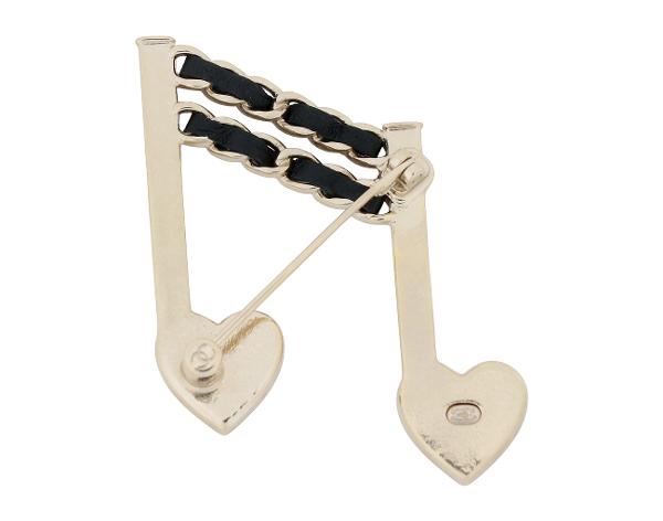 샤넬 하트 뮤지컬 노트 브로치 라이트 핑크 샴페인골드