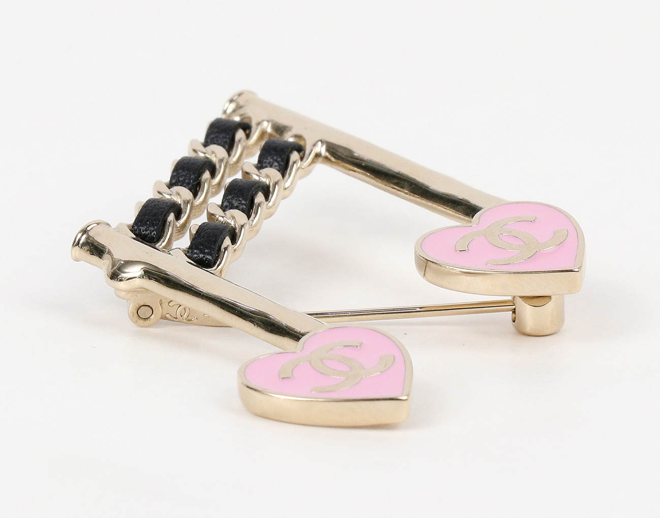 샤넬 하트 뮤지컬 노트 브로치 라이트 핑크 샴페인골드