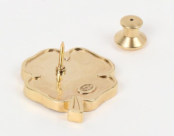 샤넬 깜봉 네잎클로버 브로치 블랙 금장