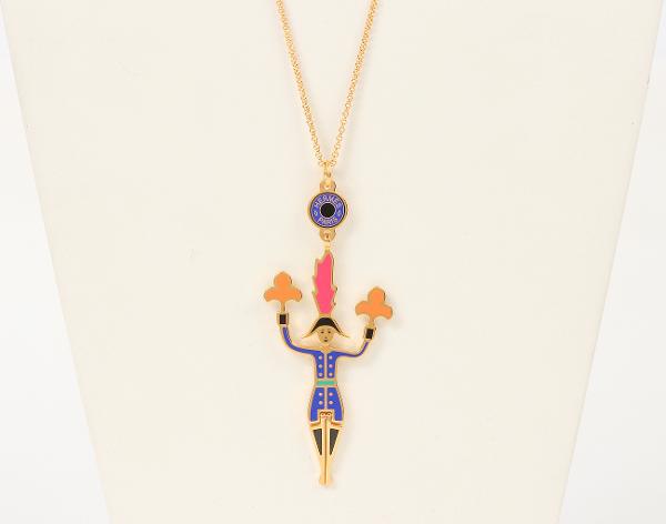 에르메스 아티피서 펜던트 블루 카삭 금장