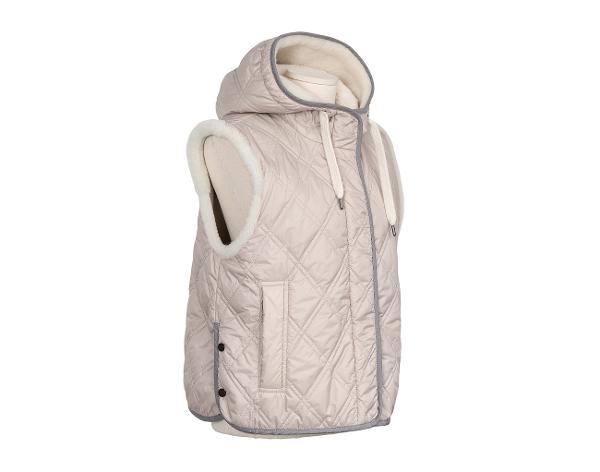 브루넬로 쿠치넬리 퍼 리버시블 후디 베스트 라이트 그레이 42